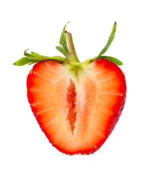 Taze çilek beyazda izole edilmiş.