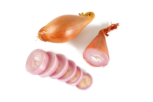 Shallot Onions Isolated White Background — Stock Photo, Image