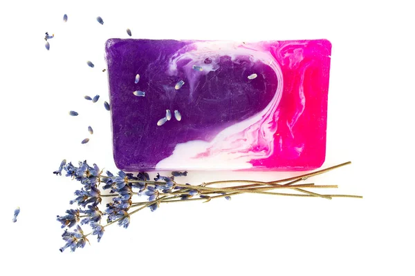 Natueal Lavender Soap White Background — Stock Photo, Image