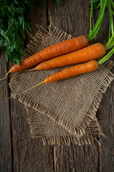 Fresh Carrots Wooden Surface — Stock Photo, Image