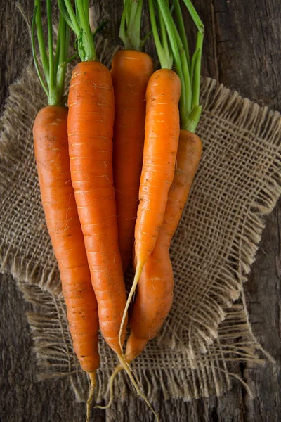 Fresh Carrots Wooden Surface — Stock Photo, Image