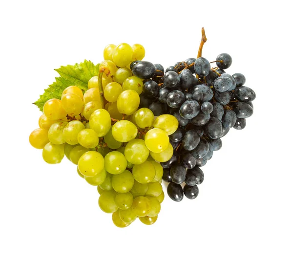 Синий Зеленый Виноград Выделенный Белом — стоковое фото