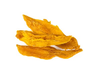 kurutulmuş mango üzerinde beyaz izole