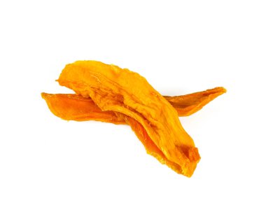 kurutulmuş mango üzerinde beyaz izole