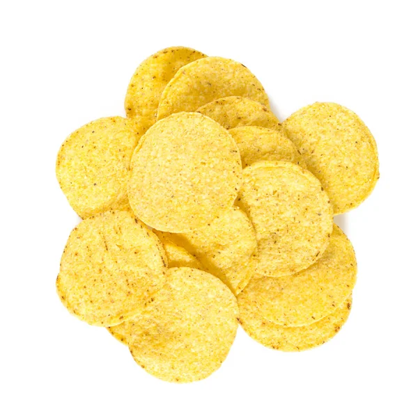 Chips Maíz Aislados Blanco — Foto de Stock