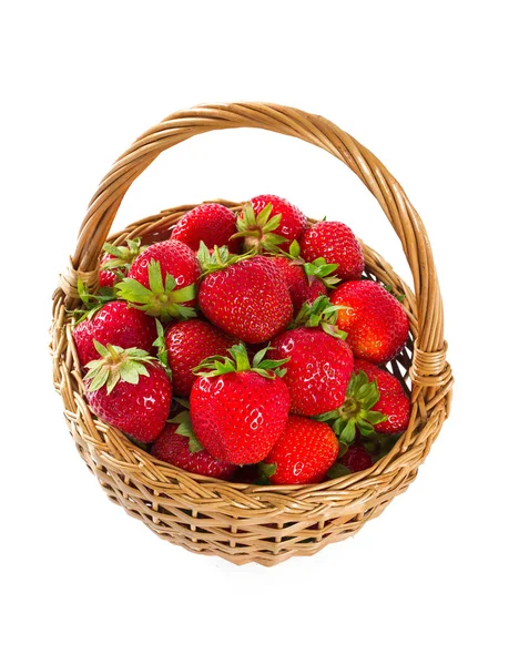 新鲜草莓 用白色隔开 — 图库照片
