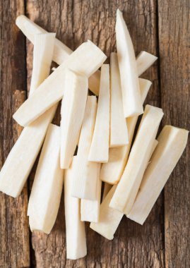 Yaban havucu ahşap yüzeye yakın çekim