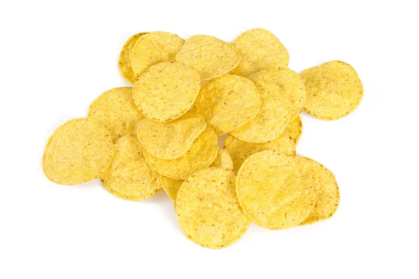 Maïs Chips Geïsoleerd Witte Achtergrond — Stockfoto