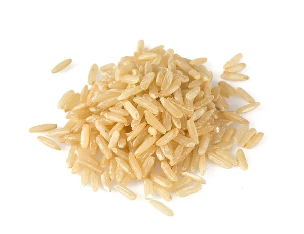 Beyaz Arka Plan Üzerinde Izole Kahverengi Pirinç Kazık — Stok fotoğraf