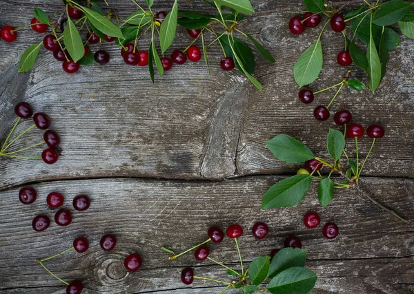 Ripe Cherries Wooden Surface — Stock Photo, Image