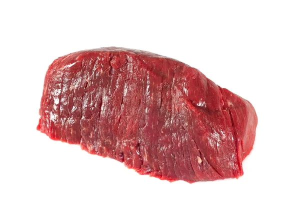 Carne Crua Isolada Sobre Fundo Branco — Fotografia de Stock