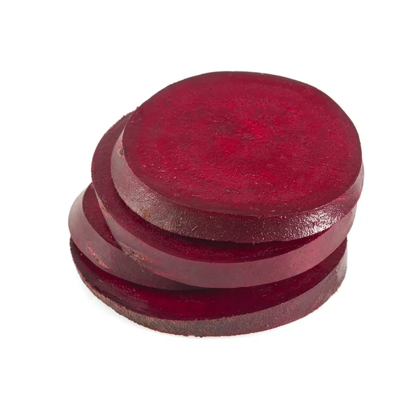 beyaz izole kırmızı pancar dilimleri