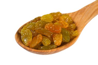 Whtie üzerinde izole sarı kuru üzüm