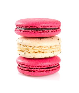 beyaz izole ahududu ve vanilya macaroons