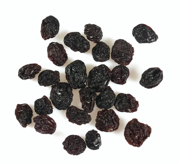 Raisins Secs Noirs Isolés Sur Blanc — Photo