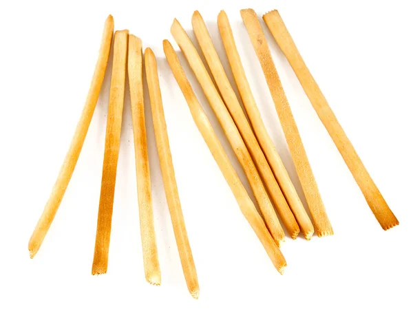 Crusty Bread Sticks Isolated White Background — Stock Photo, Image