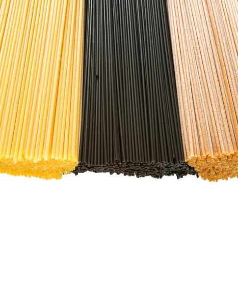 Drei Streifen Spaghetti Wand Hintergrund Nahaufnahme — Stockfoto