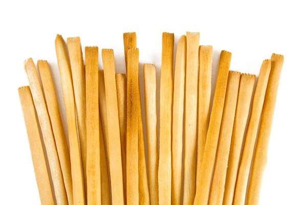 Crusty Bread Sticks Isolated White Background — Stock Photo, Image