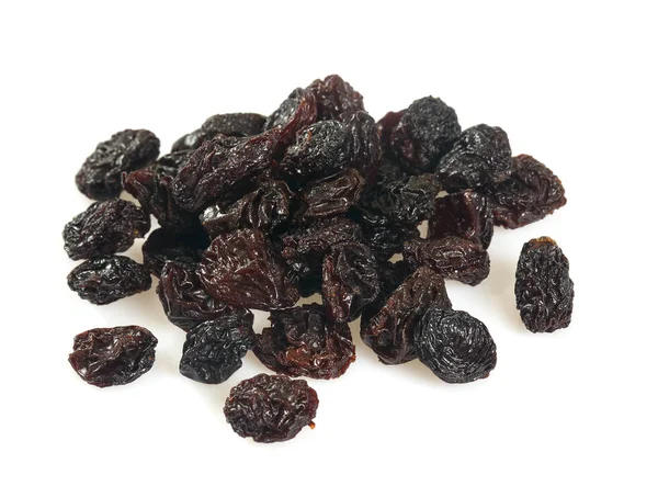 Black Raisins Isolated White — Stock Photo, Image