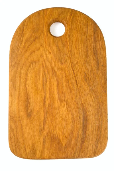 Deska Cięcia Drewna Izolowana Biało — Zdjęcie stockowe