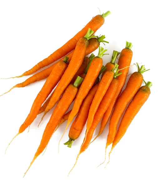 Zanahorias Frescas Sobre Fondo Blanco — Foto de Stock