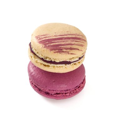 beyaz izole renkli macaroons