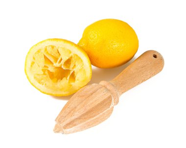 beyaz izole sıkılmış limon