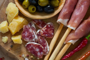 duvar arka plan yakın çekim antipasti hizmet