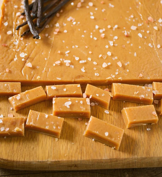 Cooking Salted Caramel Candies — Stock Photo, Image