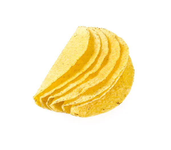 Close View Tasty Taco Shells Isolated White Background — Stock Photo, Image