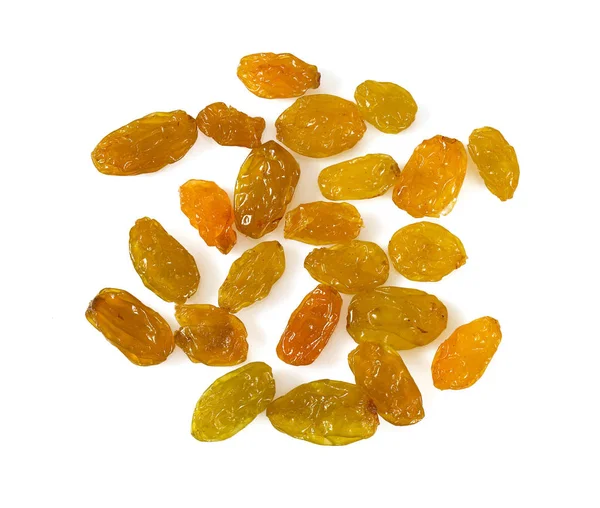 Yellow Raisins Isolated Whtie — Stock Photo, Image