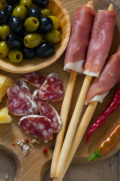 Antipasti Achtergrond Close Geserveerd — Stockfoto