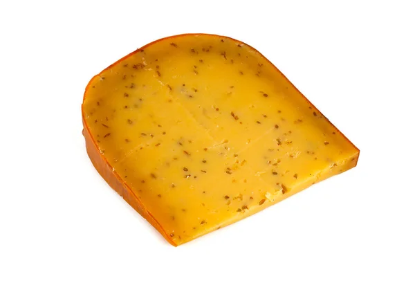 Сыр Caraway Изолированы Белом — стоковое фото