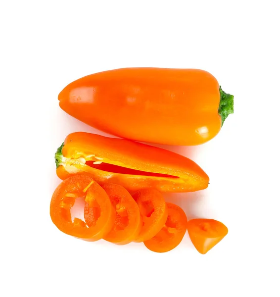 orange sweet pepper isolated on white