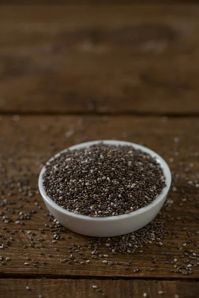 Chia Seeds Dark Wooden Surface — Stock Photo, Image