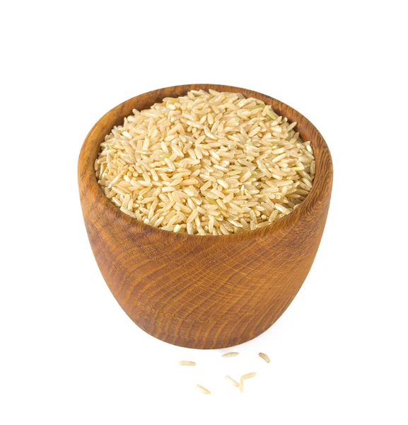 Brown Rice Isolated White — Stock Photo, Image