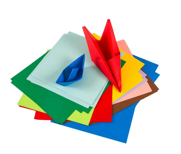 Bunte Origami Papier Hintergrund Nahaufnahme — Stockfoto