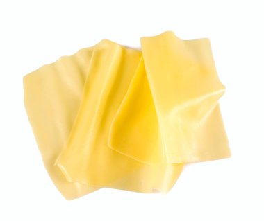 beyaz izole gouda peyniri ince dilimler yakından görmek