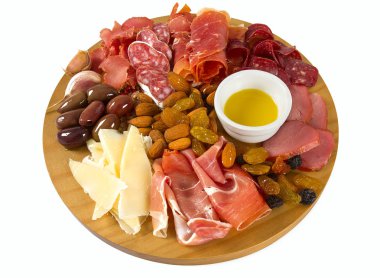 antipasti plakalı beyaz izole