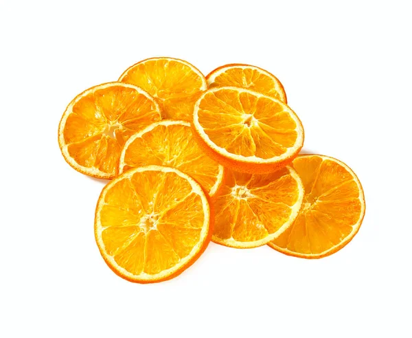 Dried Orange Slices Isolated White Background — Stock Photo, Image