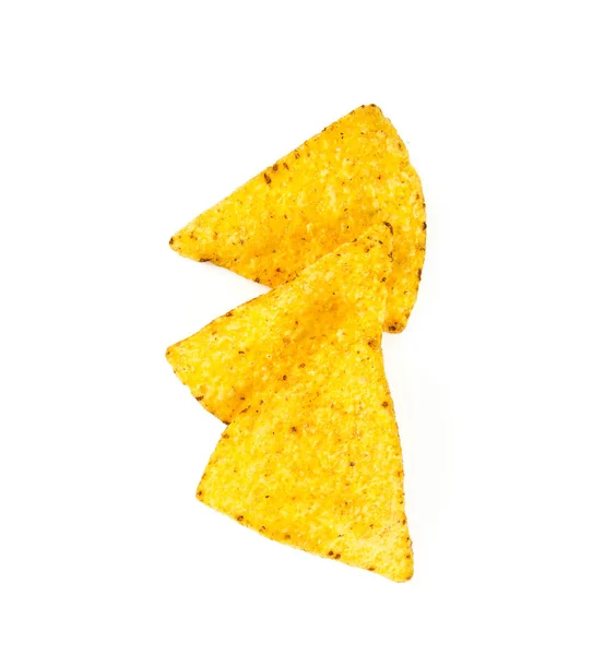 Close View Crunchy Tortilla Chips Isolated White Background — Stock Photo, Image
