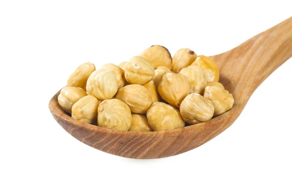 Close View Roasted Hazelnuts Isolated White Background — Stock Photo, Image