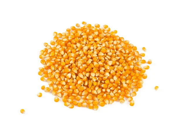 Stapel Van Gedroogde Organische Maïs Geïsoleerd Witte Achtergrond — Stockfoto
