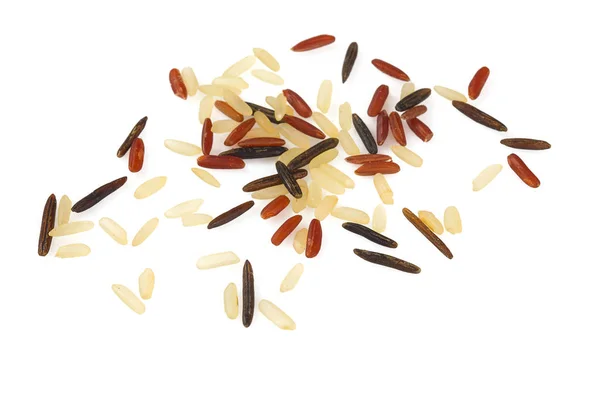 Ungekochter Gemischter Reis Isoliert Auf Weißem Hintergrund — Stockfoto