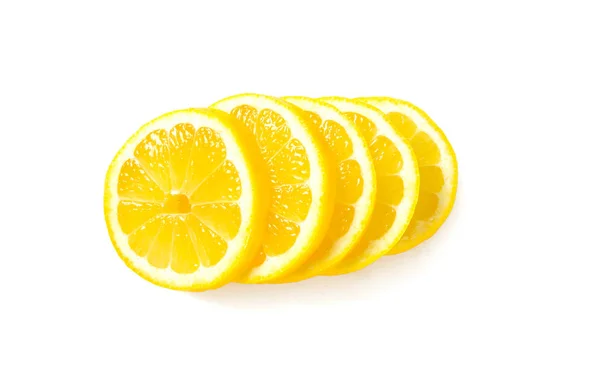 Slices Lemon Isolated White — Stock Photo, Image