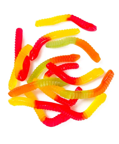 Jelly Worms Isolated White — Stock Photo, Image