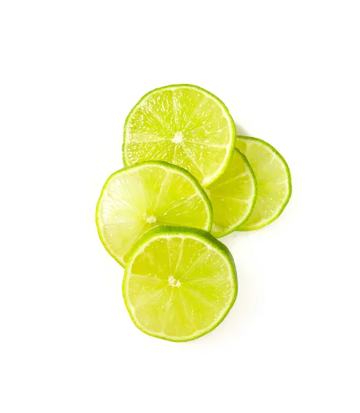 Potongan Lemon Diisolasi Pada Warna Putih — Stok Foto