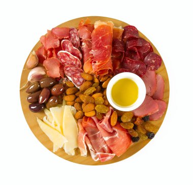 antipasti plakalı beyaz izole