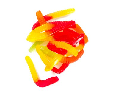 solucanlar üzerinde beyaz izole jöle