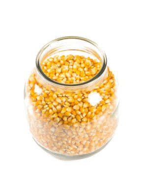 Beyaz arka plan üzerinde izole kurutulmuş Mısır cam kavanoz